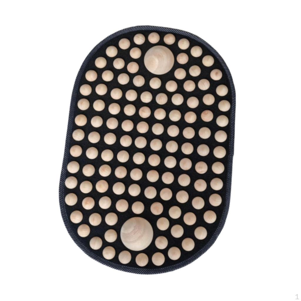 Foot Acupressure Mat Massage Board Non-Slip Wooden Base Portable Reflexology Tool Suitable for