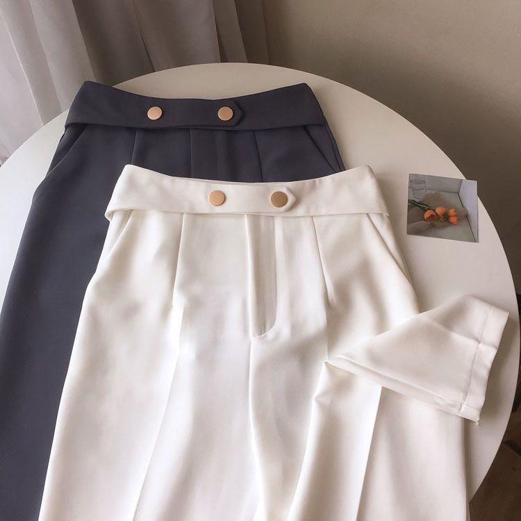 

Korean Style High Waist Slimming Harem Pants for Women - Versatile Spring Casual Cropped Cigarette Radish Fit Small