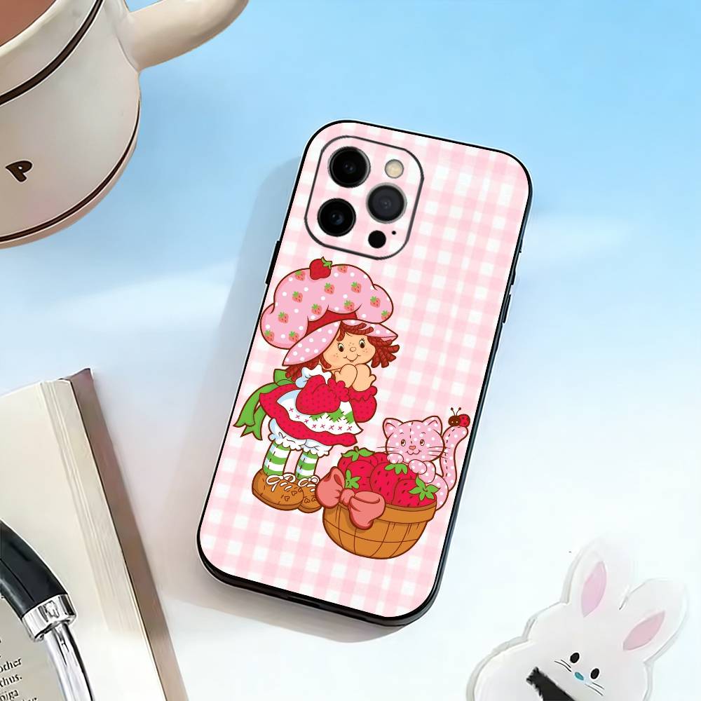 Strawberry S-Shortcake-Girl Pink  Phone Case Silicone Soft For IPhone 17 16 15 14 13 12 11 X XR Plus Pro Max Plus