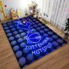 Tottenham Hotspur Logo Blau Neon Stil Teppich für Heimdekoration Geeignet zur Verwendung als Antirutsch für Wohnzimmer Schlafzimmer Sofas