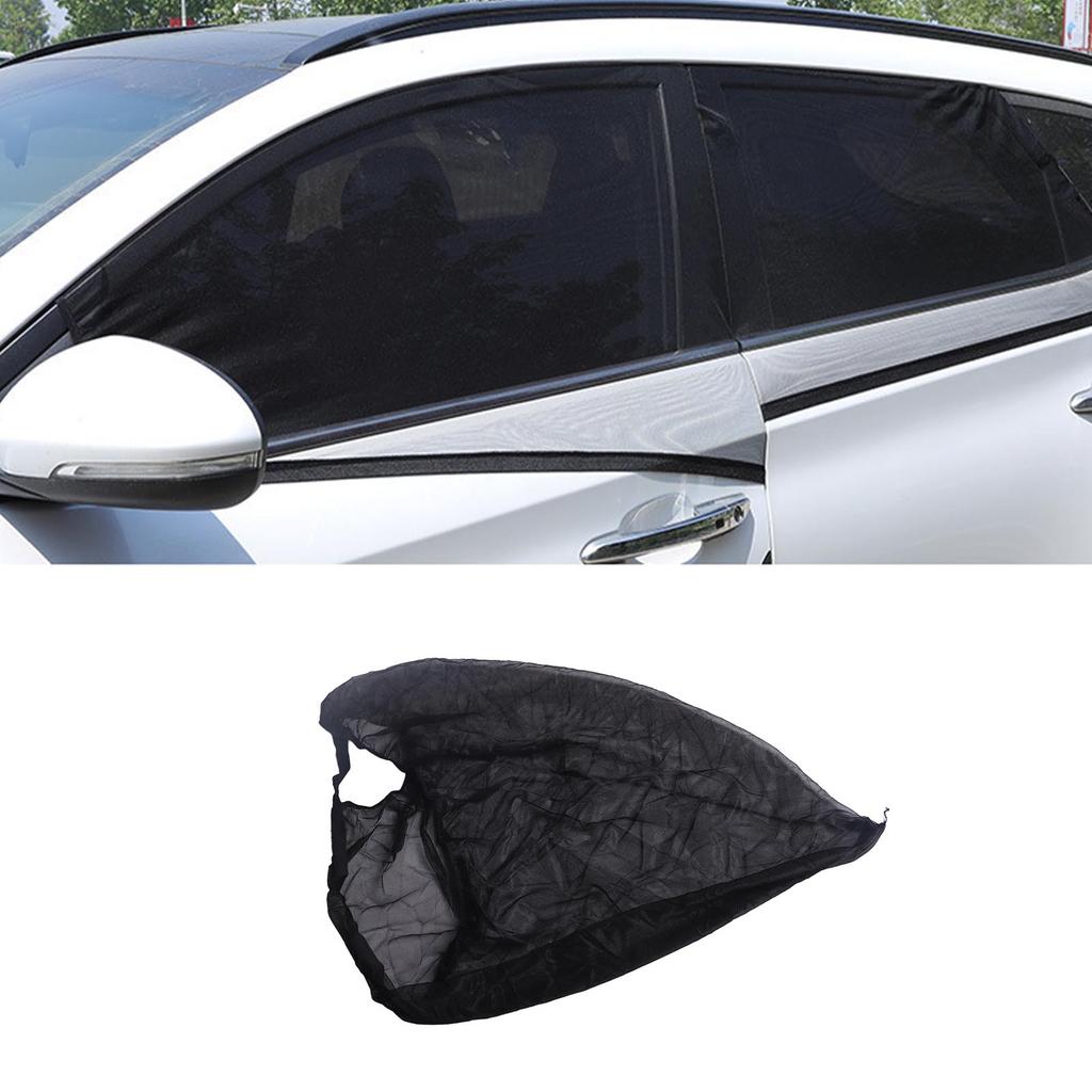 Pair of Car Sunshade Net Curtain Mosquito Net Window Black Mesh Side Window Sunscreen Cover