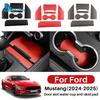Cup Mat For Ford Mustang GT 2024 2025 2026 2027 LHD RHD Car Anti-Slip Dust-proof Rubber Pad Gate Sticker Interior Accessories