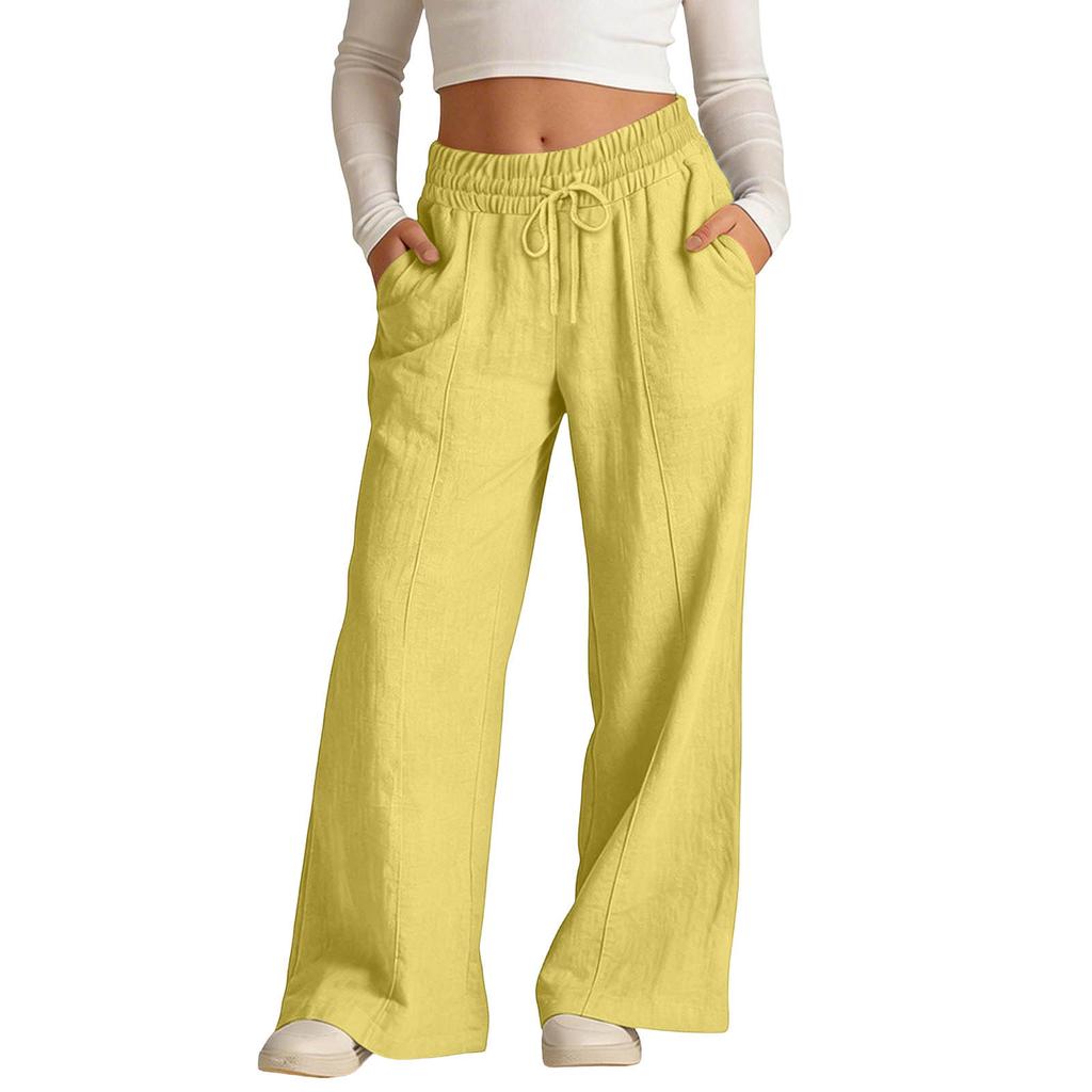 Loose Fit Wide Leg Casual Pants for Kids Adjustable Waistband Drawstring Closure Lightweight Fabric Unisex Design Suitable for Everyday Wear