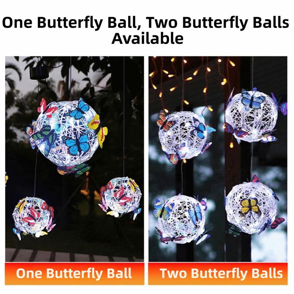 Solar-Powered Solar Butterfly Ball Light Waterproof LED Hanging Light  Festival Atmosphere