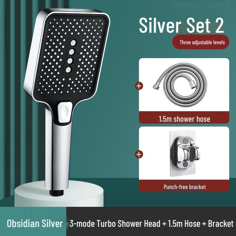 TLXT Stainless Steel Handheld Square Shower Head Set