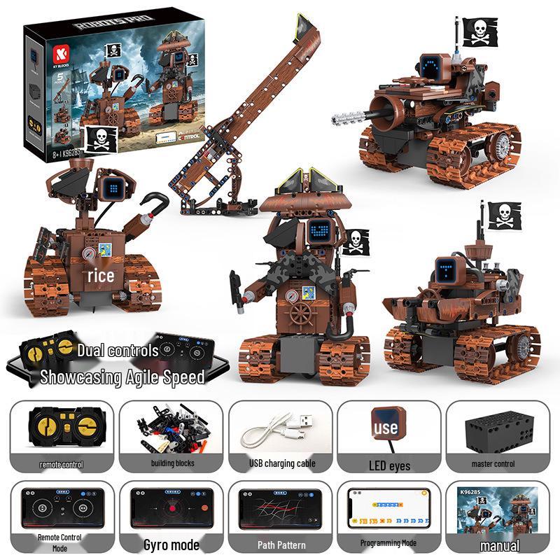 Five-in-One Programmable Wall-E Robot: Assembly Building Blocks, Electric Science Education, Remote Control, Compatible with Lego