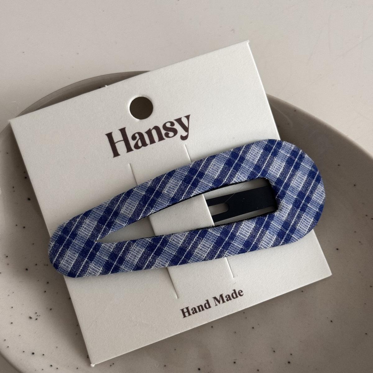 

Blue-gray Plaid Lace Hair Tie & Claw Clip Set - Versatile Hair Accessories