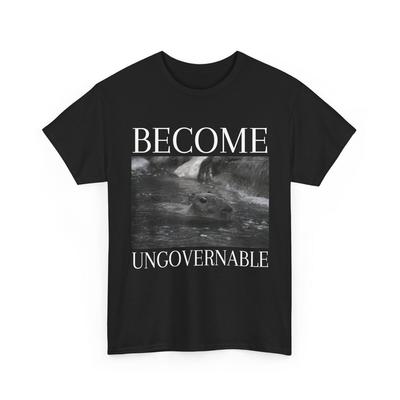 Become Ungovernable Shirt, Funny Capybara Big Rodent Underwater, Capybara Pet, A Boy Who Loves Capybaras, Capybara Meme Funny T-Shirt