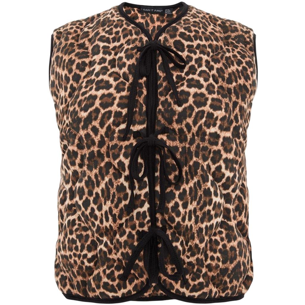 I Saw It First Womens/Ladies Leopard Print Lace Up Gilet