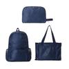 [Rzilmer] Foldable Backpack, Outdoor Rucksack, Waterproof, Lightweight, Compact, Portable Bag, Hiking Bag, Sub-Bag, with Storage Pouch (Dark Blue)