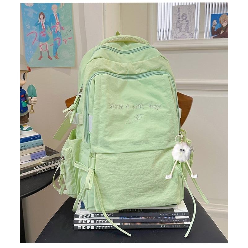 Japanese Style Light Solid Color Backpack Outdoor Travel Large Capacity Backpack Casual Versatile College Student Commuting Schoolbag