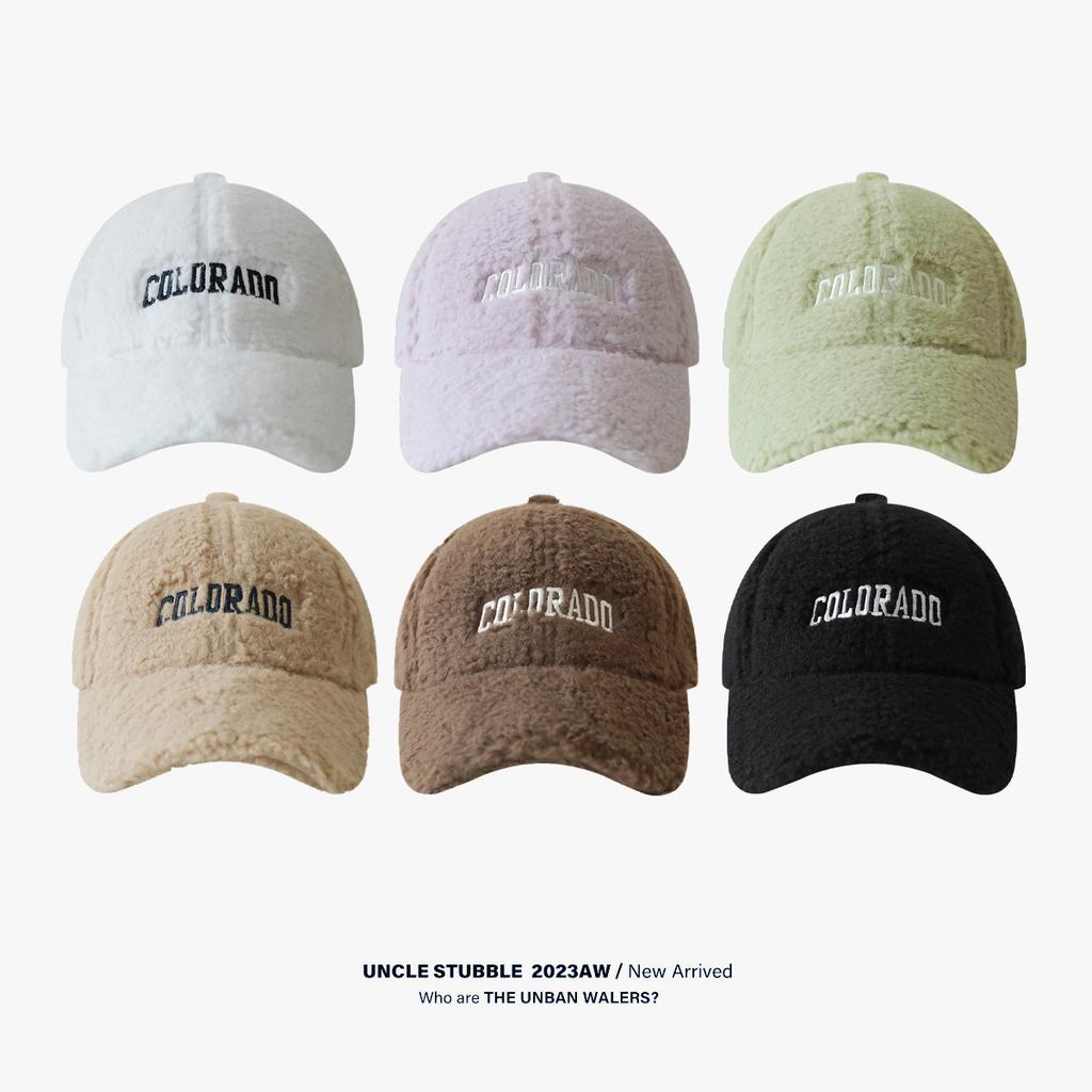 Korean Style Embroidered Letter Baseball Cap for Women with Thick Plush Baseball Cap Warmth and Cold To Show Their Face Adjustable Hat