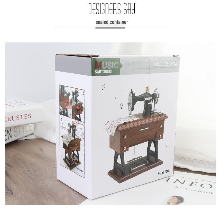 YL1010 Retro Sewing Machine Music Box - Creative Birthday Gift for Girls
