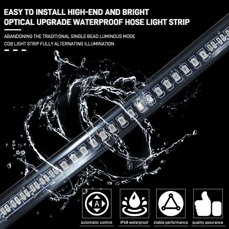 2Pcs Flexible 48LED Motorcycle LED Tail Light Bar Strips Red Rear Brake Stop Tail Lihgt Amber Turn Signal Lamp Taillight 12V