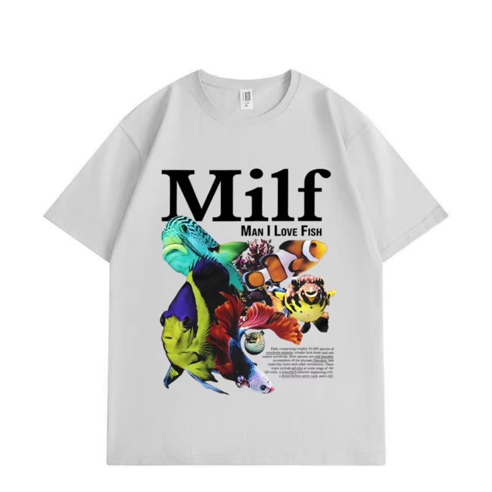 

Man L Love Fish Funny Ocean Meme Graphic T Shirts Harajuku Y2k Short Sleeve Tshirts Men Women Clothing Casual Oversized Tshirt 3XL