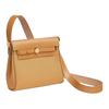 HERMES Herbag Zip Militaire Canvas With Hunter Cow Leather Shoulder Bag 20 Unisex 4B Biscuit Cookie H086430CCAO