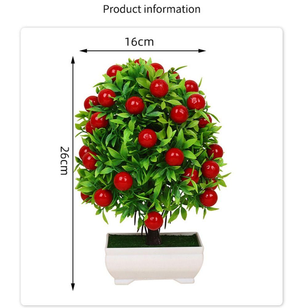 8 Stiler Frukt Bonsai Blomster Potte Simulert Grønne Planter Bryllup Hjem Hotell Kontor Borddekor