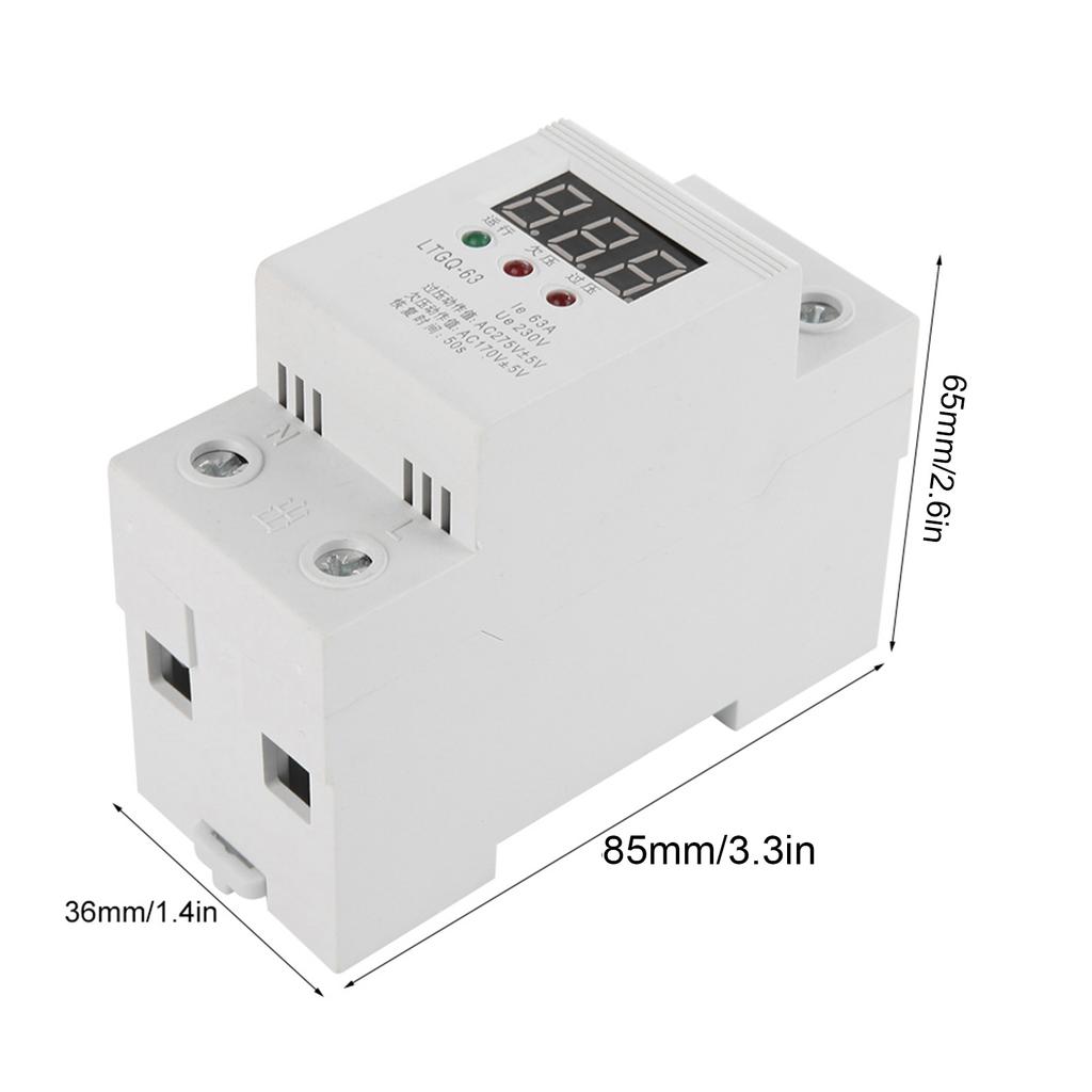 230V AC Automatic Reconnect Voltage Protector Undervoltage Relay 2P 63A Digital Voltage Relay