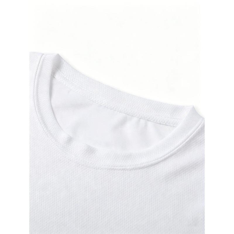 European sizes Men'S Summer Casual Round Neck T-Shirt Meditation Silhouette, Slight Elasticity, Regular Pattern, Geometric Pattern