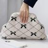 Striped Knitted Bag for Women, Wedding Banquet Handbag, Artistic Retro Woven Tote Bag, Simple and Fashionable Handbag