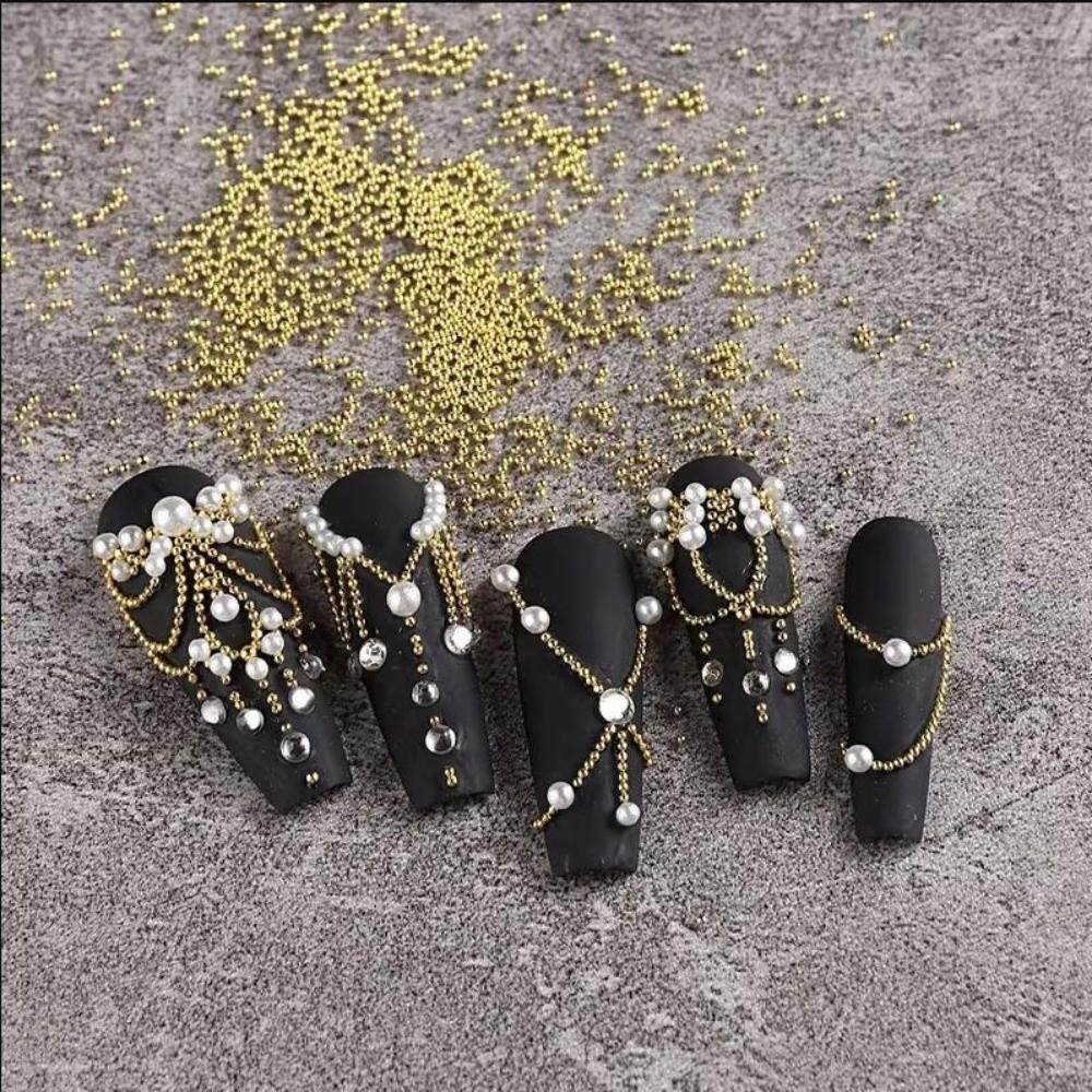 Gold Metallic Nail Art Beads Bead Rivet 3D Nail Art New Nail Art Studs Manicure Accessories