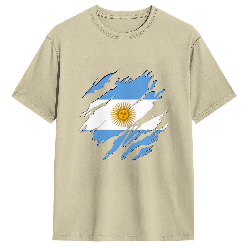 Argentina Flag T Shirts Unisex 100 Cotton Cool Tshirt O Neck Tees Short Sleeve Clothes Printed