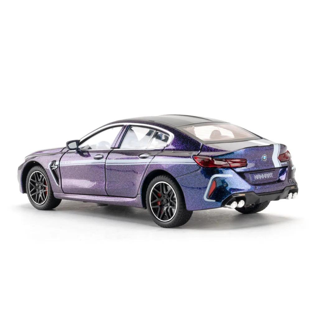 1/24 BMW M8 MANHART Supercar Alloy Car Model Sound and Light Pull Back Toy Collectibles Birthday Gift
