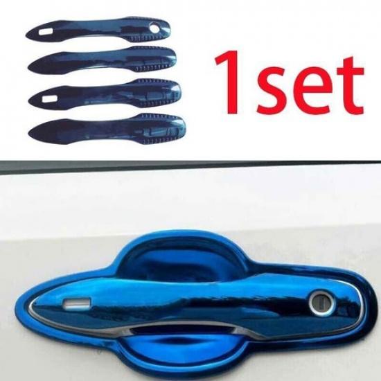 Blue For Toyota Corolla Cross - Steel Outside Door Handle Cover Trim 4pc
