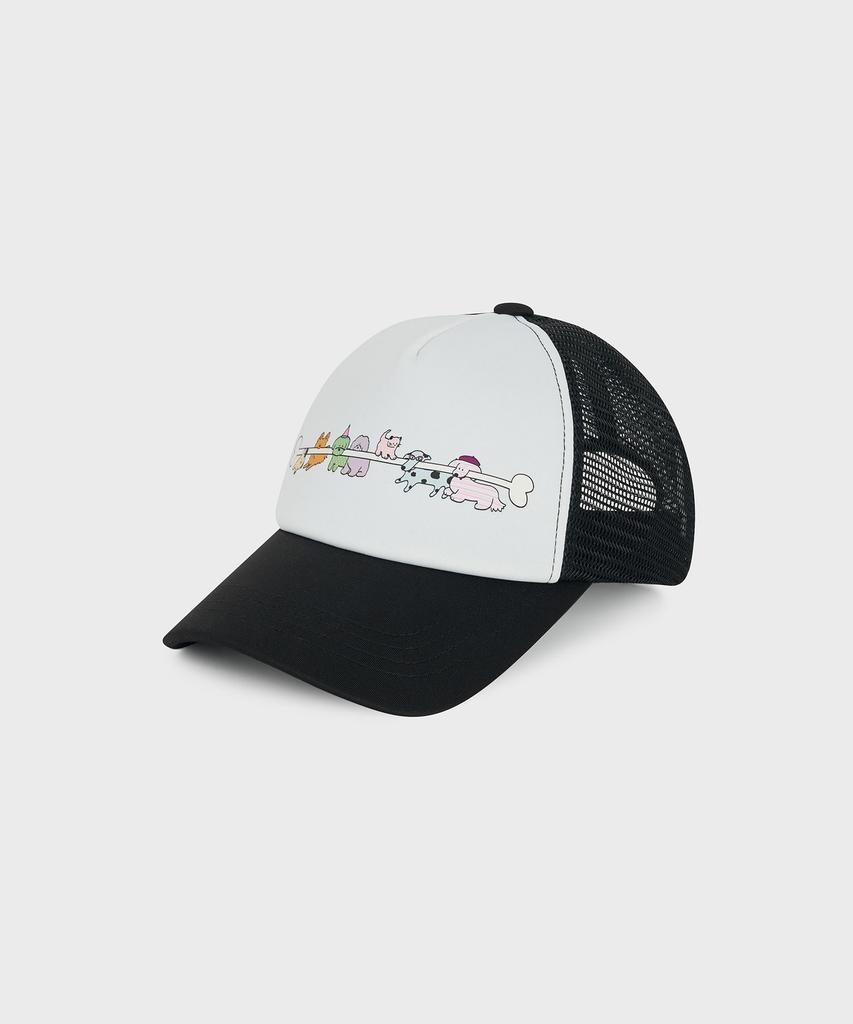 Sseonlis Puppy Mesh Cap (White/Black)