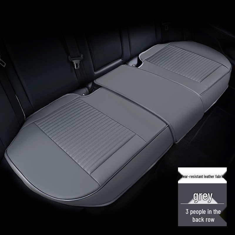Universal Full Leather Car Seat Cushion Set - Four Seasons Breathable, Three-Piece, Cool and Durable