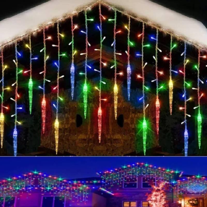 Decorative Outdoor Waterproof Christmas Led Icicle String Lights Warm White