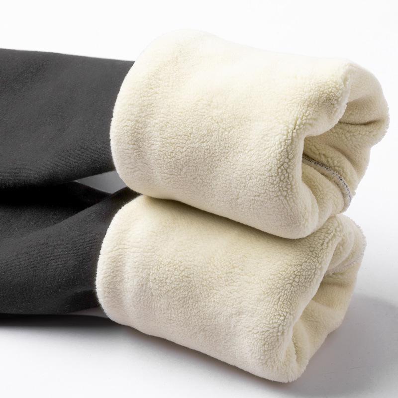 Women's High Waist Extra Thick Lambswool Leggings with Velvet, Winter Warm Cotton Pants, Plus Size