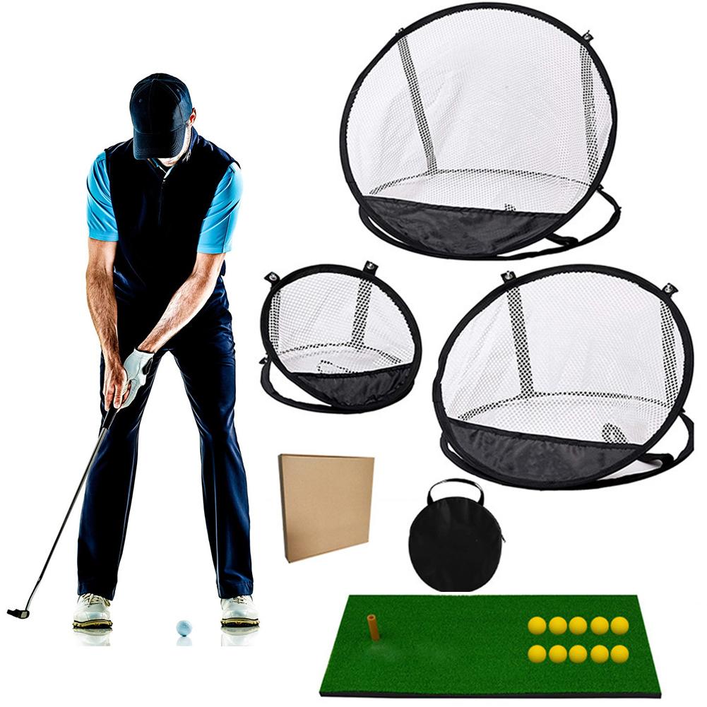 Golf Chipping Net with Mat 10 Balls 1 Tee Golf Practice Net Golfing Target Accessories for Backyard Accuracy and Swing Practice