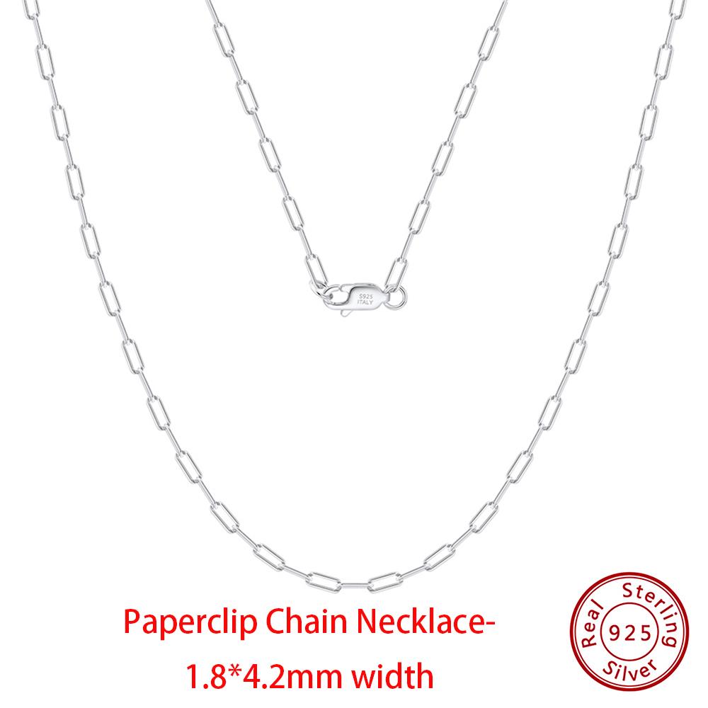 EFFIE QUEEN Real 925 Sterling Silver Diamond Cut Twist Rope Figaro Cuban Snake Bead Box Link Chain Necklace DIY Fine Jewelry SC