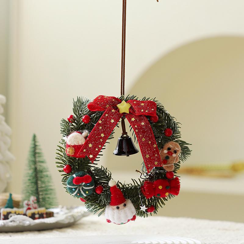 Christmas Garments Finished Christmas Decoration Wall Hanging Flower Art Door Hanging Decorations Pendant Scene Layout