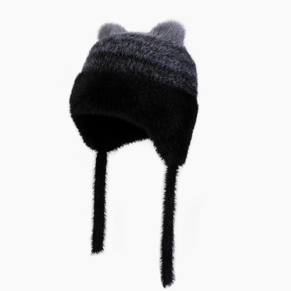 Keep Warm Children Knitted Hat Cute Cat Ear Beanie Hat Cute Plush Warm Hat  Boy Girl