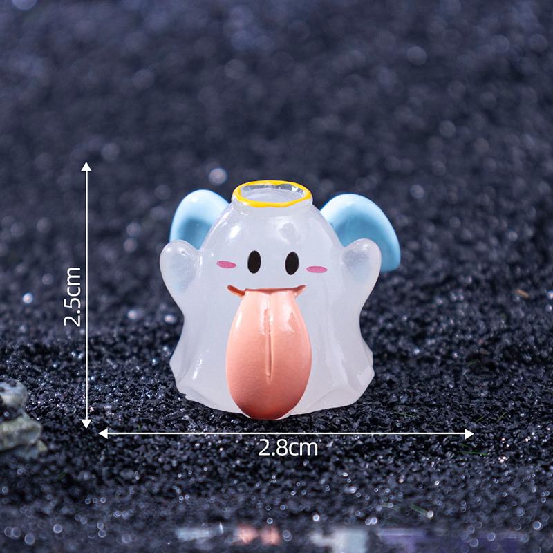 New Halloween Luminous Big Tongue Ghost Doll Diy Decoration Hanging Accessories Micro Landscape Small Ornaments