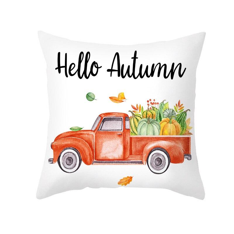 Thanksgiving Day Pillow Case Maple Leaf Pumpkin Decoration Pillowcase Thanksgiving Day Welcome Autumn Happy Fall Pillow Case