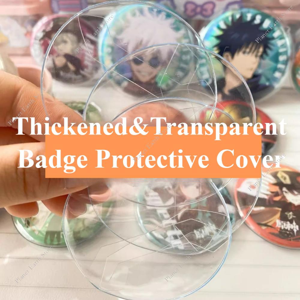 10/20Pcs Clear Round Badge Protective Case Pins Badgedisplay Sleeve Anime Badges Decoration Protector Badge Display Bag Cover