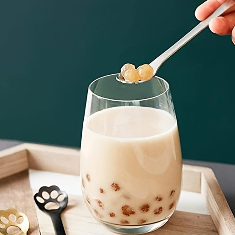 Stainless Steel Cat Claw Cookie Scoop Hollow Design Coffee Dessert Mixing Spoon Cake Dessert Spoon Kitchen Baking Gadgets