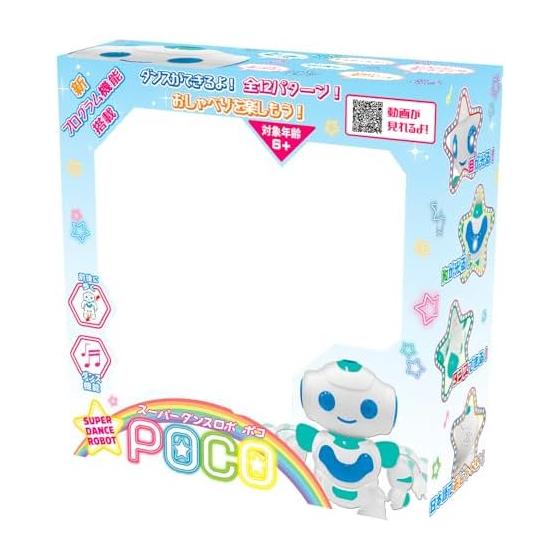 TKSK Super Dance Robot Poco Talking Dance Robot Dance & Japanese Chat & Sing Light with Program Function Height 21.5cm Ages 6+ TK-115