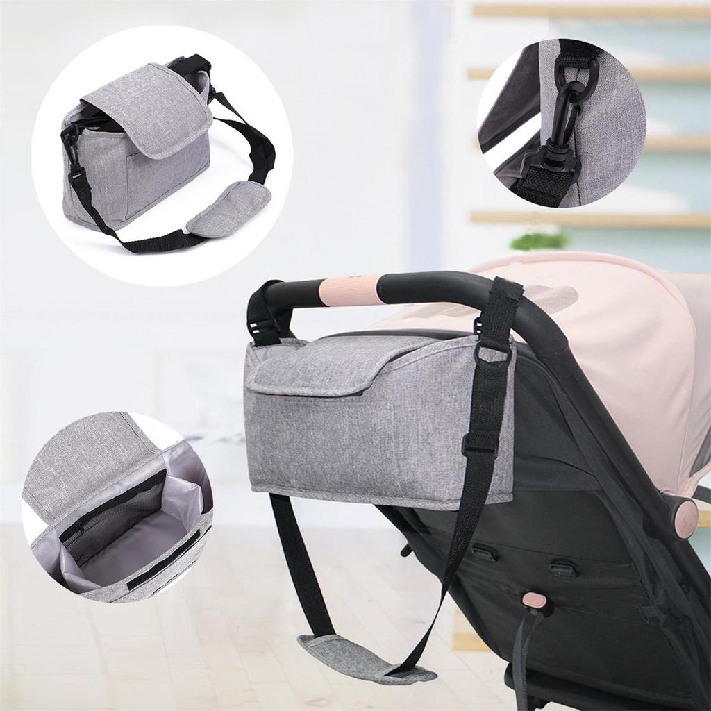 Multifunctional Baby Stroller Organizer - Large Capacity Mummy Shoulder Bag with Milk Bottle Holder