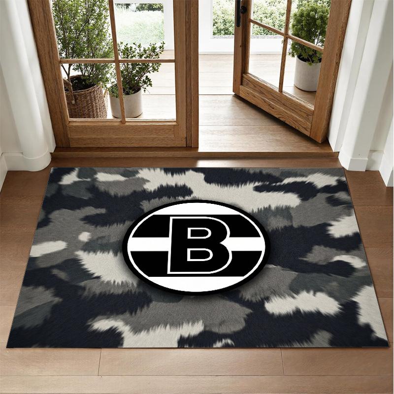 Borussia Mönchengladbach Design Crystal Velvet Rug Soft Decorative Mat for Bedroom Entrance