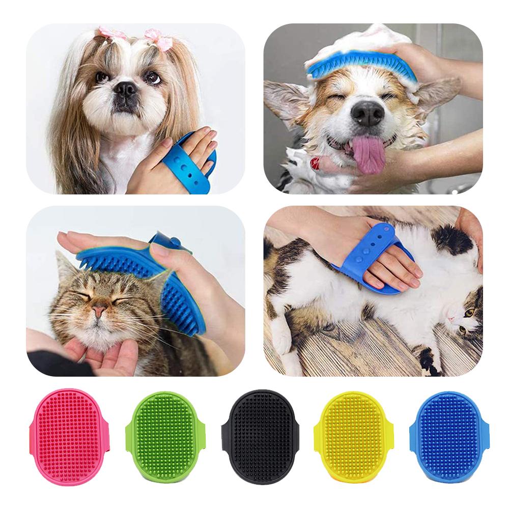 

Силиконовая щетка для домашних животных, массажная щетка для ванны, душа для ухода за собаками с длинными и короткими волосами