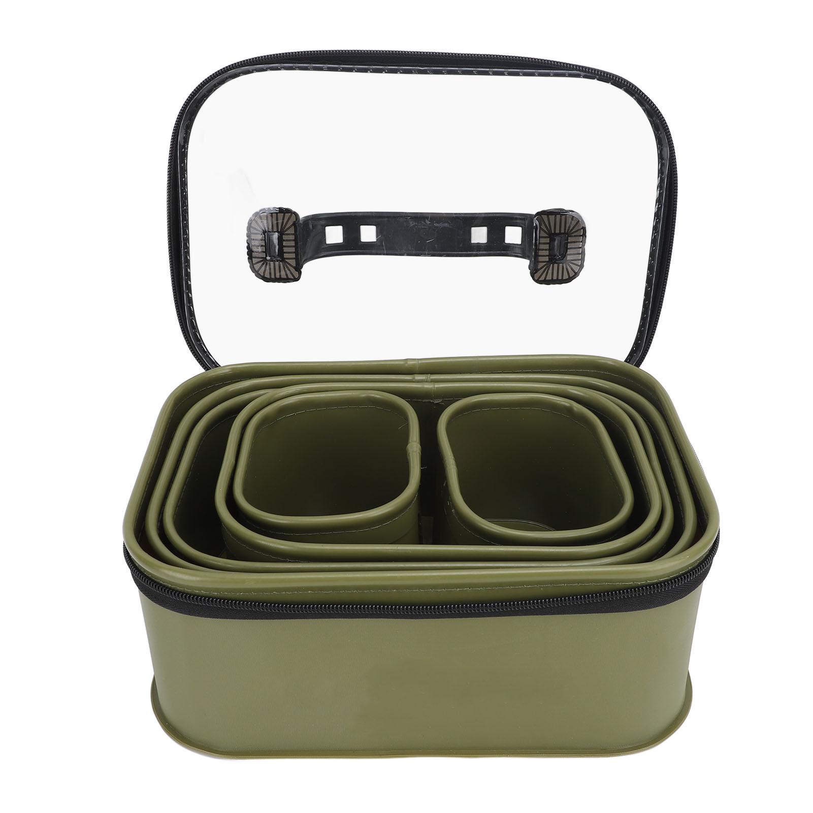 

6PCS Fishing Tool Storage Box Set EVA Thickened Multipurpose Tackle Box Bait Bucket Fishing Accessories Containers for Outdoor