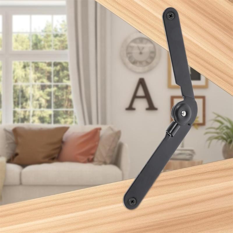 180 Degree Rotating Locking Hinges Heavy Duty Iron Lid Support Upgrades Pack of 2 for Cabinet Door Furniture Hardware