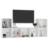 VidaXL Ensemble de meubles TV, 3 pcs Blanc Aggloméré.