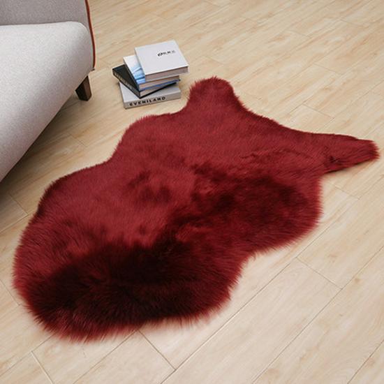 Tappeto e Cuscino in Lana Sintetica Peluche per Soggiorno