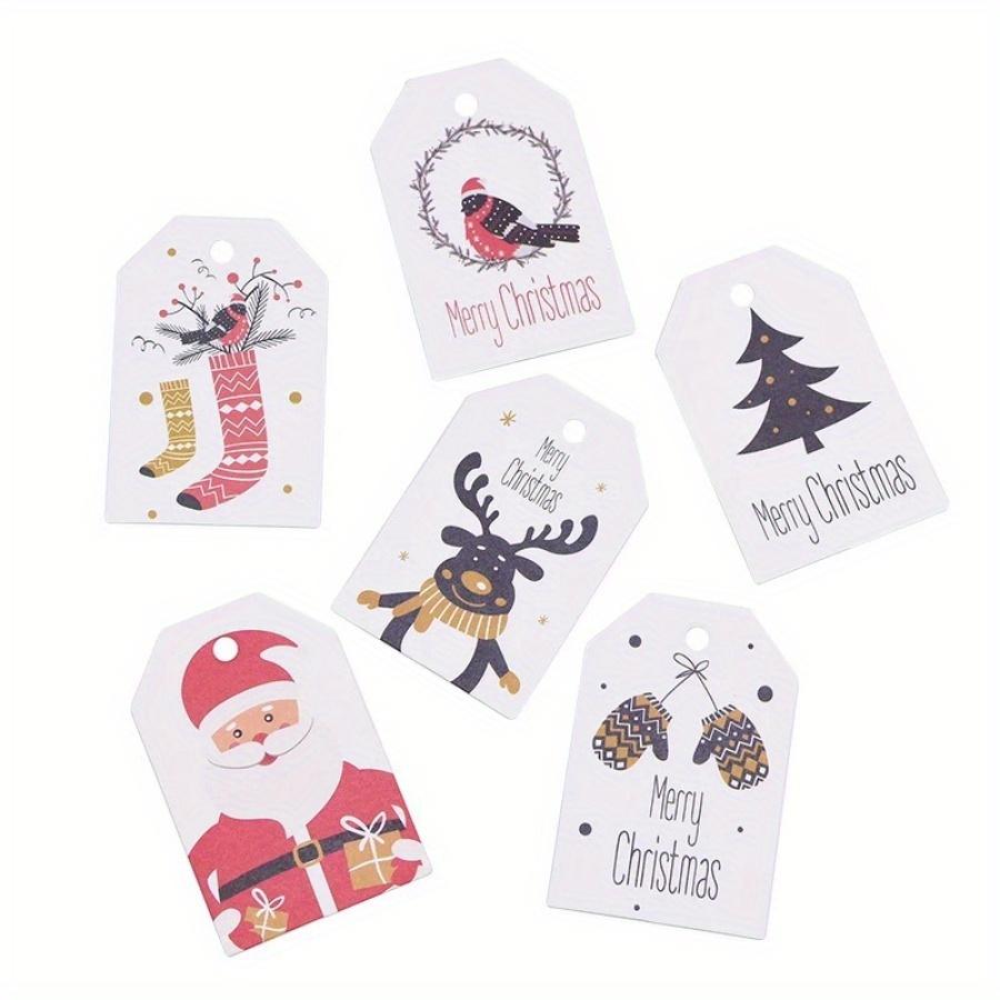 100Pcs Merry Christmas Tags Kraft Paper Card Gift Label Tag DIY Hang Tags Gift Wrapping Decor Gift Card
