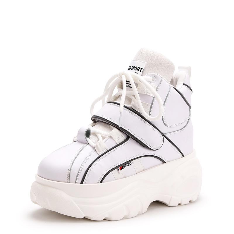 Autumn New Sports Women's Shoes Trendy Dad Shoes Inner Height Increase Casual High-top Wedge Heel Platform Shoes